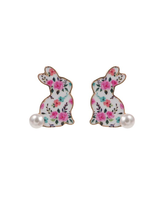 Easter Bunny Enamel Hypo Post Earring - 0.75"