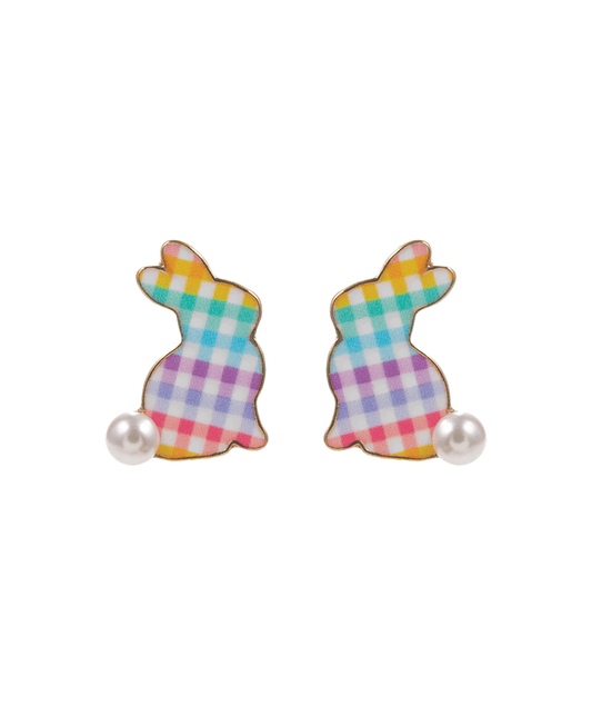 Easter Bunny Enamel Hypo Post Earring - 0.75"