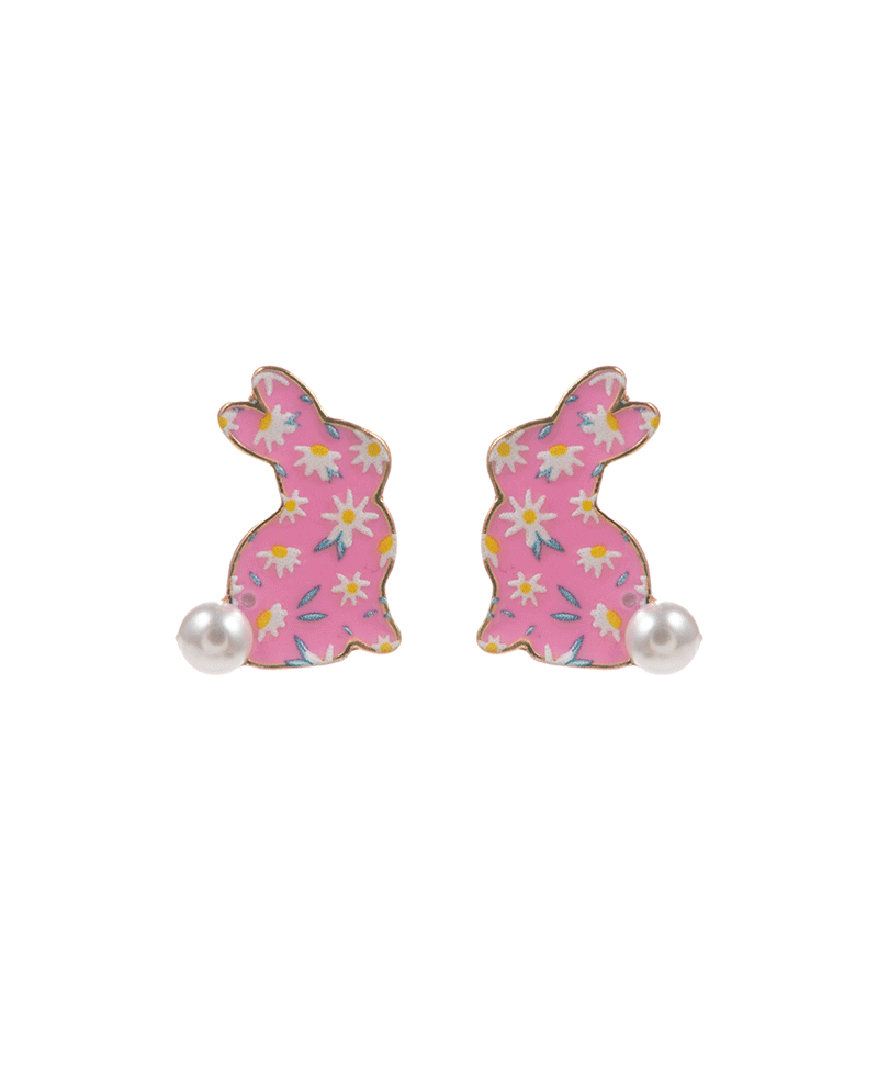 Easter Bunny Enamel Post Earring - 0.75"