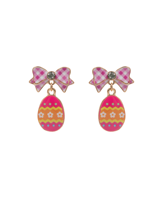 Easter Egg Enamel w/ Bow Hypo Post Earring - 1.0"