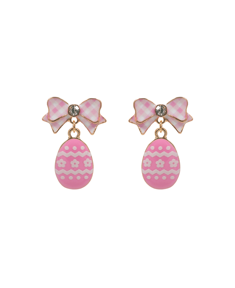 Easter Egg Enamel w/ Bow Hypo Post Earring - 1.0"