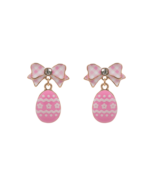 Easter Egg Enamel w/ Bow Hypo Post Earring - 1.0"