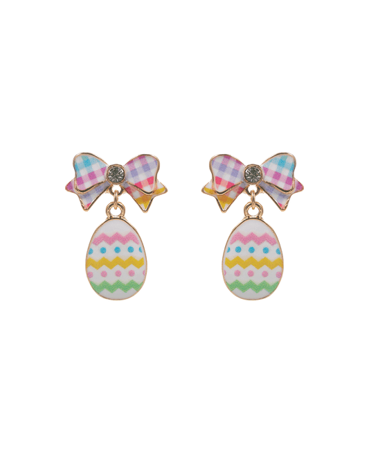 Easter Egg Enamel w/ Bow Hypo Post Earring - 1.0"
