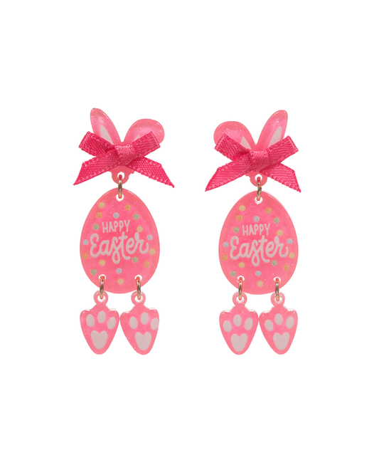 Easter Egg Enamel w/ Ribbon Hypo Earring - 1.5"