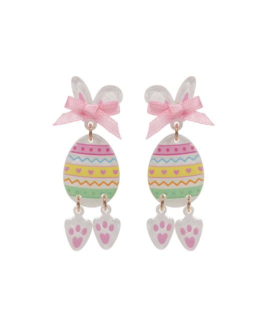 Easter Egg Enamel w/ Ribbon Hypo Earring - 1.5"