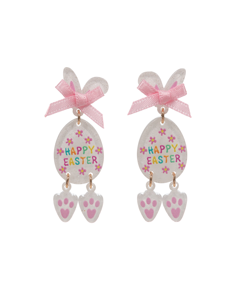 Easter Egg Enamel w/ Ribbon Hypo Earring - 1.5"