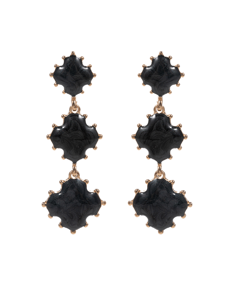 Clover Pearlized Enamel w/ Metal Dots Hyoo Post Earring - 2.0"