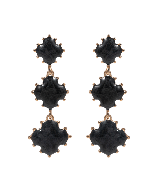 Clover Pearlized Enamel w/ Metal Dots Hyoo Post Earring - 2.0"