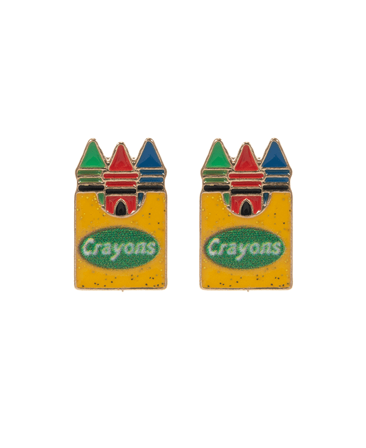 Crayon Enamel Hipo Titanium Post Earring - 0.75"