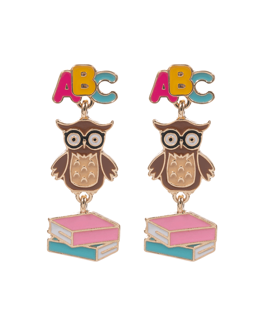 School Icons Enamel Hypo Post Earring - 1.5"