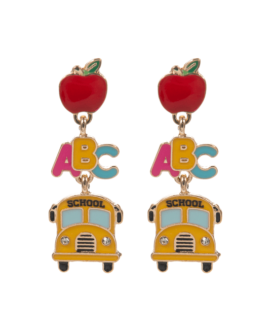 School Icons Enamel Hypo Earring - 1.5"