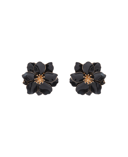 Flower Enamel Hypo Post Earring - 2.0"
