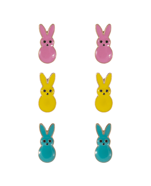 Peeps Bunny Enamel 3 Set Earring - 0.75"