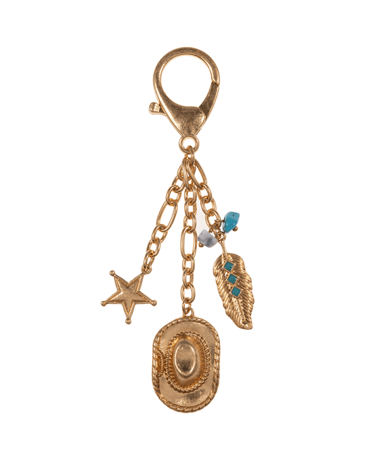 Western Style Metal Charm Bag Key Chain - 4.5"
