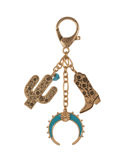 Western Style Metal Charm Bag Key Chain