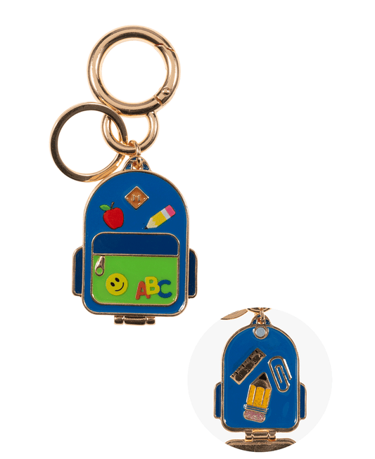 Enamel School Bag Locket Bag Charm & Key Chain