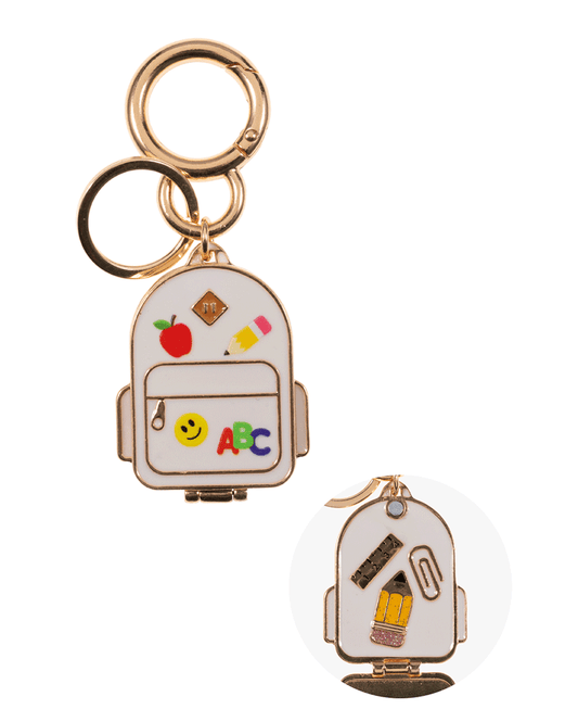 Enamel School Bag Locket Bag Charm & Key Chain