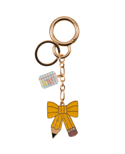 Pencil Bow Bag Charm & Key Chain