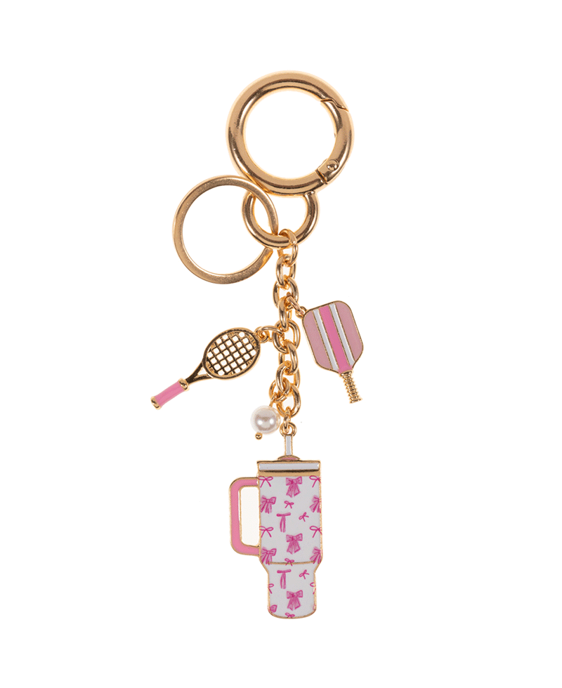 Tumbler w/ Tennis & Pickleball Bag Charm & Key Chain