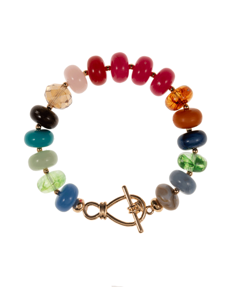 Round Multi Bead Stretch Bracelet