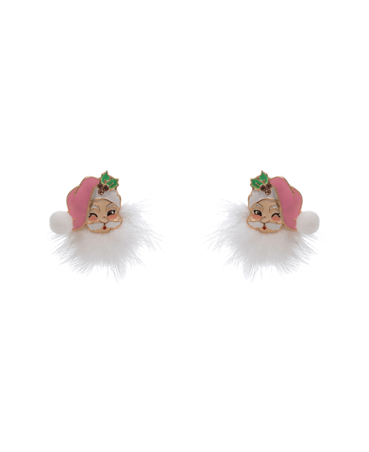 Santa Claus Enamel w/ Pur Hypo Post Earring - 1.5"
