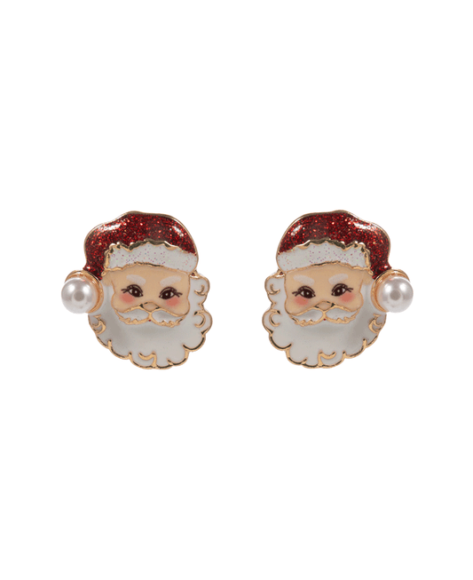 Santa Claus Enamel Hypo Titanium Post Earring - 0.85"