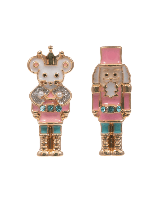Nut Cracker & Mouse King Enamel Hypo Earring - 0.75"
