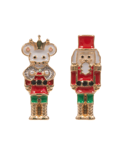 Nut Cracker & Mouse King Enamel Hypo Earring - 0.75"