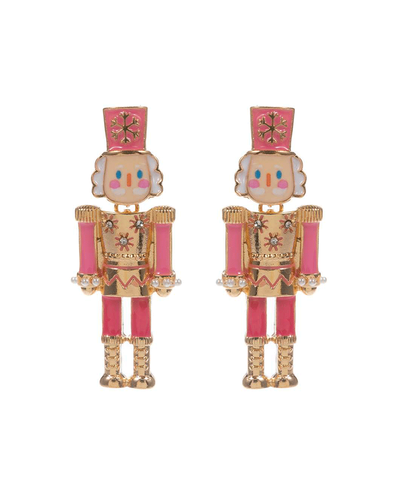 Nut Cracker Enamel Hypo Earring - 1.75"