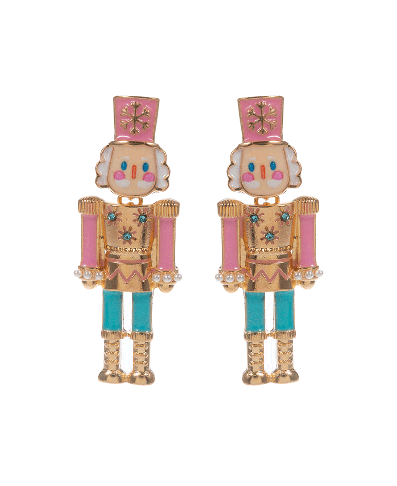 Nut Cracker Enamel Hypo Earring - 1.75"