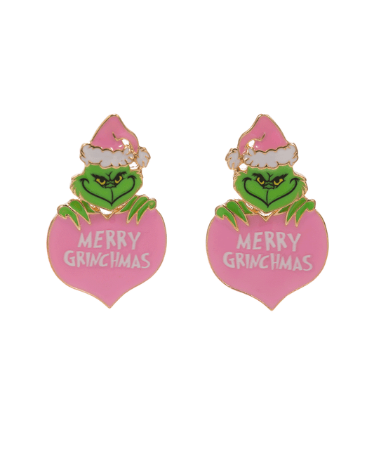 Green Monster Enamel Hypo Earring - 1.75"