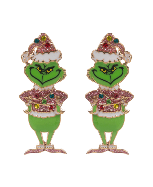 Green Monster Enamel Hypo Earring - 1.75"