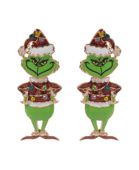Green Monster Enamel Hypo Earring - 1.75"
