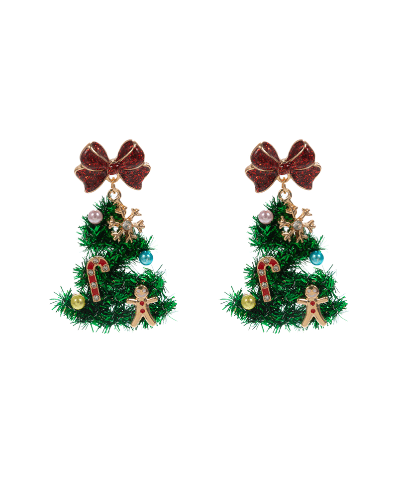 Christmas Tree w/ Mixed Ornaments Hypo Earring - 2.0"