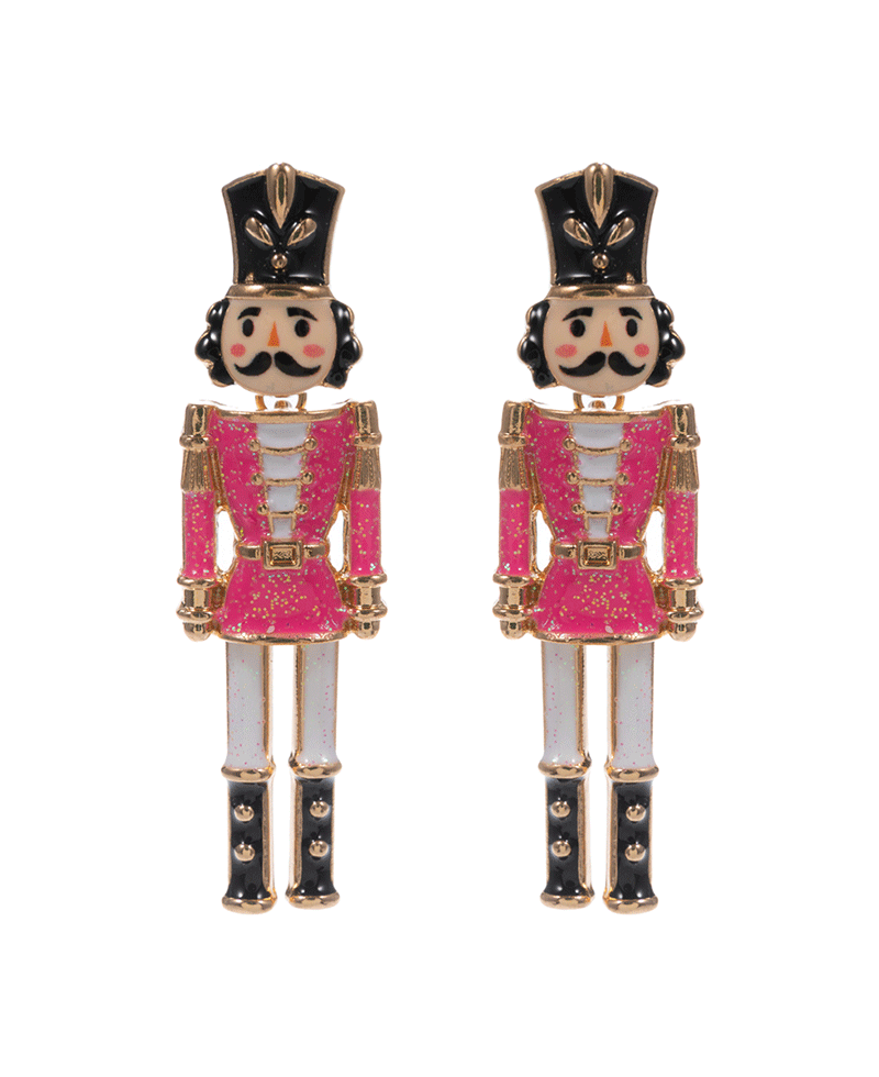 Nut Cracker Enamel Hypo Earring - 2.25"