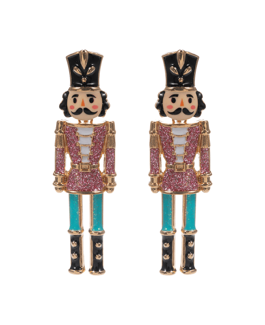 Nut Cracker Enamel Hypo Earring - 2.25"