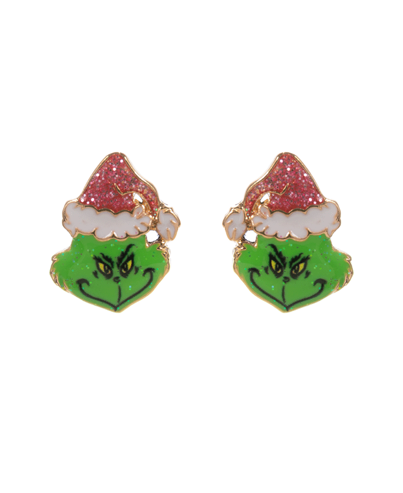 Green Monster Enamel Hypo Earring - 0.75"
