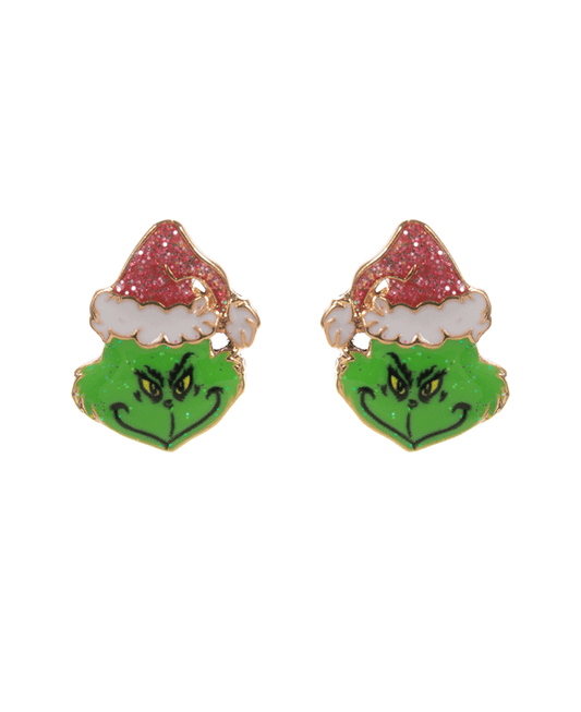 Green Monster Enamel Hypo Earring - 0.75"