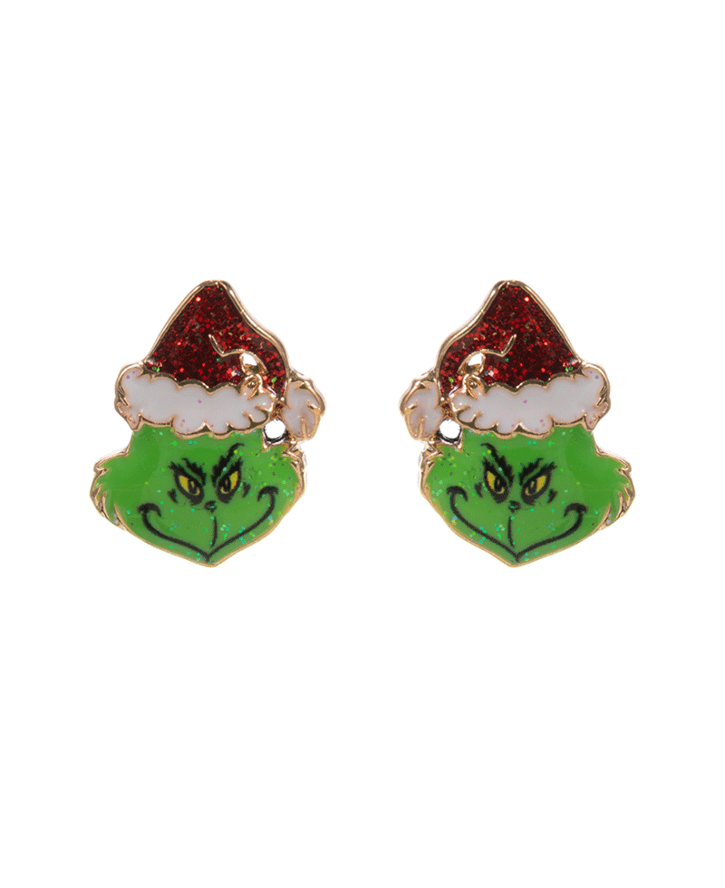Green Monster Enamel Hypo Earring - 0.75"