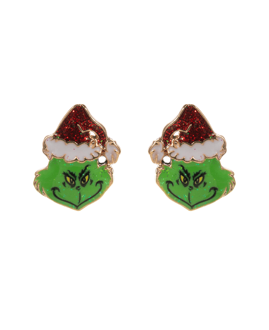 Green Monster Enamel Hypo Earring - 0.75"