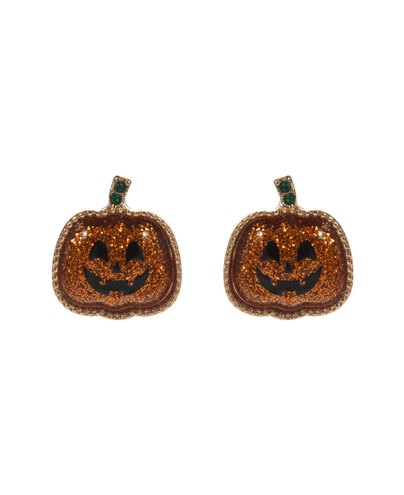 Pumpkin Epoxy Stone Hypo Titanium Earring - 0.75"