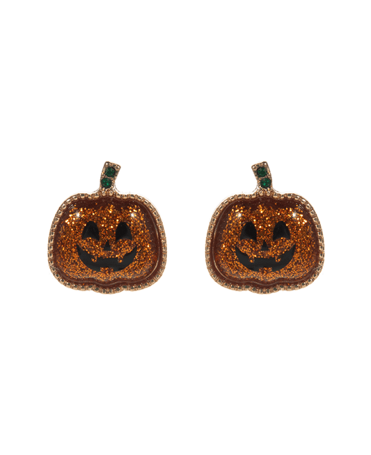 Pumpkin Epoxy Stone Hypo Titanium Earring - 0.75"