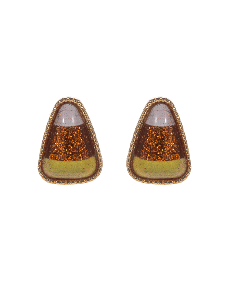 Candy Cane Epoxy Stone Hypo Titanium Earring - 0.75"