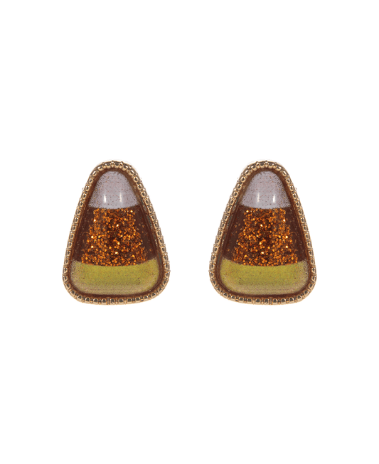 Candy Cane Epoxy Stone Hypo Titanium Earring - 0.75"