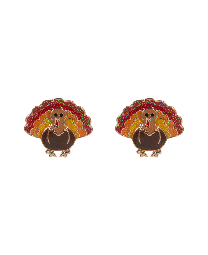Turkey Enamel Hypo Titanium Post Earring - 0.75"