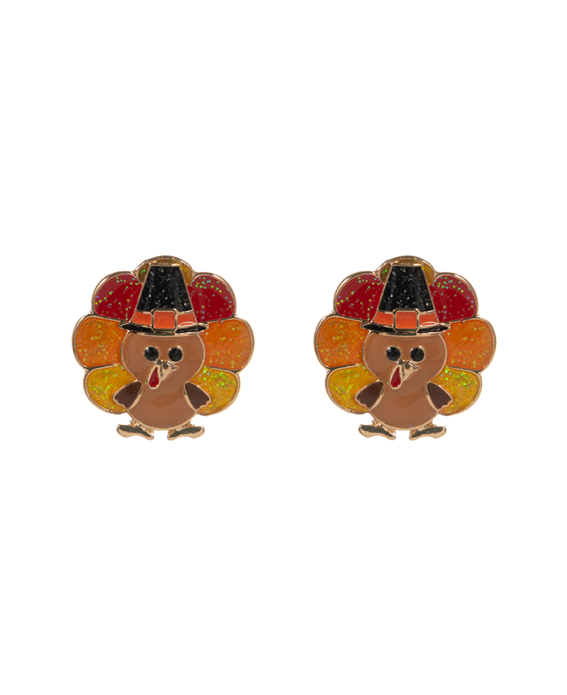 Turkey Enamel Hypo Titanium Post Earring - 1.0"