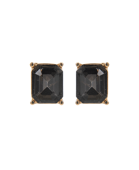 Rectangle Shape Glass Stone Hypo Earring - 0.5"