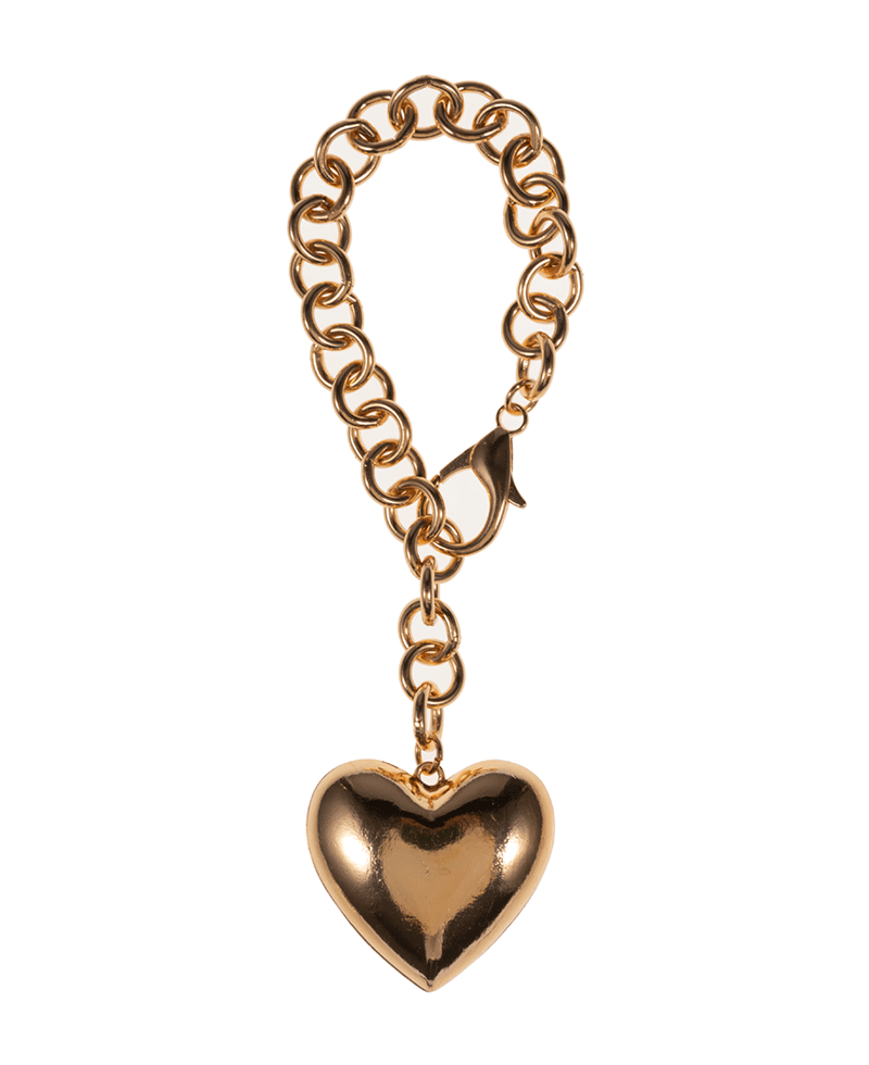 Puffy Metal Heart Bracelet & Key Chain