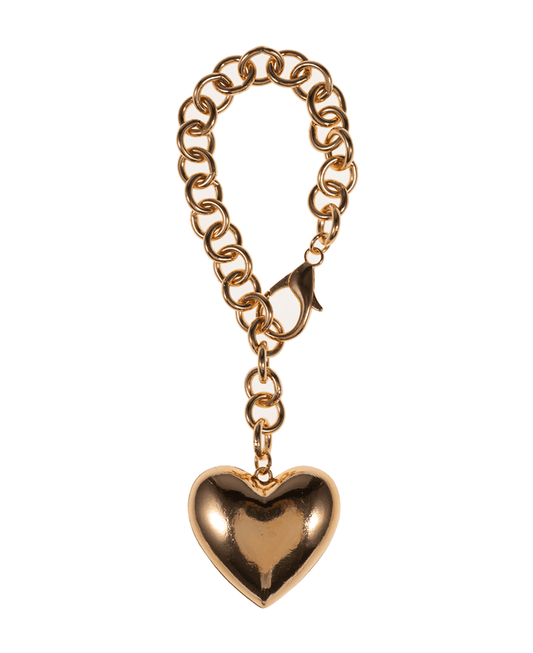 Puffy Metal Heart Bracelet & Key Chain