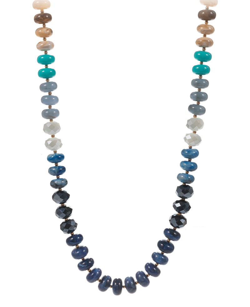 Round Multi Bead Short Necklace - 17"